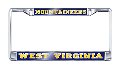 WVU WEST Virginia University Moutaineers Chrome License Plate Frame