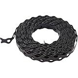 DURETECH Nylon Coated Strapping, Black, 1/2-inch x 25 Feet, Wavy Edge Design, No Sharp Edges, 22 Gauge