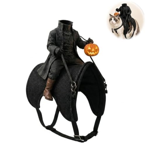 Halloween Headless Horseman Cat Costume,3D Headless Horseman Design，Headless Horseman Cat Costume