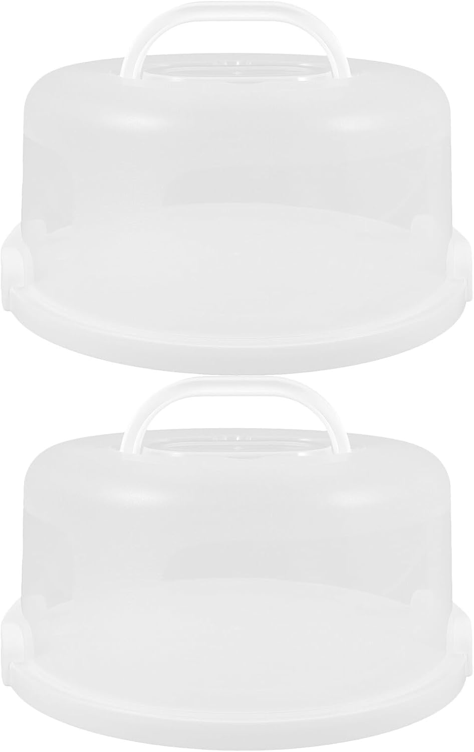 Ciieeo 2pcs 10-inch Reusable Cake Carrier with Dome Lid and Handle, Plastic Cake Storage Container for Cheesecake, Pie, and Dessert Transport