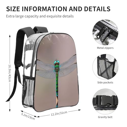 Sac à dos transparent libellule pour passer les contrôles de sécurité sans stress