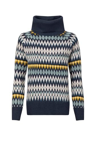 Weird Fish Annecy Fair Isle Roll Neck Jumper Midnight Size 12. (Jumper/Sweater/Fleece)