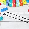 Ciieeo 2 Pairs Plastic Rubber Xylophone Mallets Professional Percussion Accessory Black Plastic Handle Rubber Mallet Beautiful Sound for Musical Performance #5