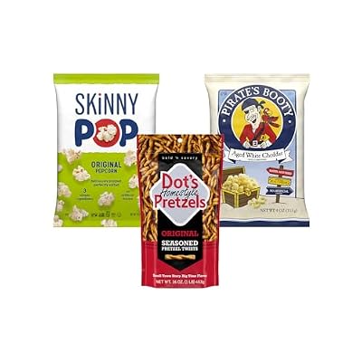 Dot's Pretzels, SkinnyPop, Pirate's Booty Bundle Pack, Original & White Cheddar, Healthy Kids Snacks (3 Pack)