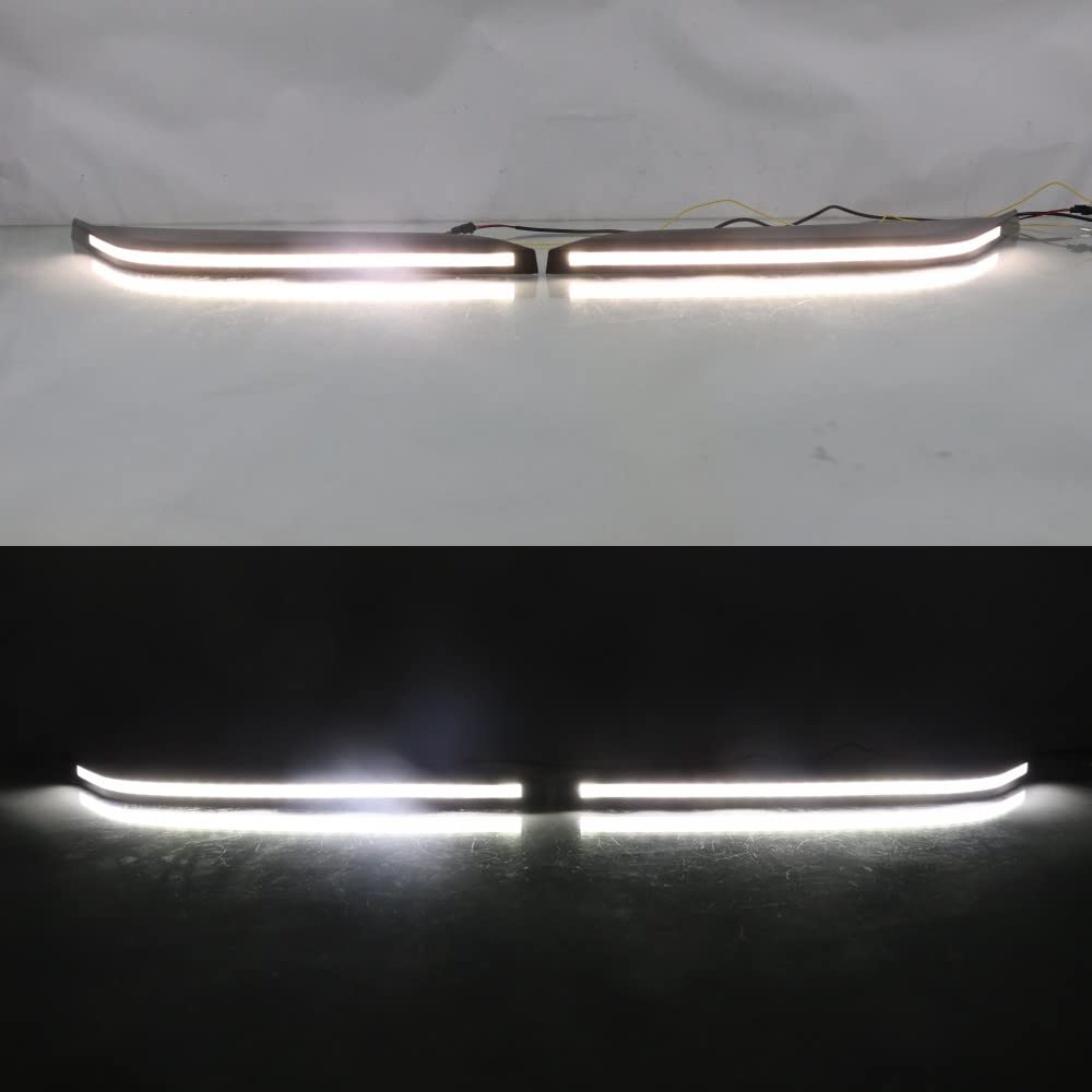Światło do jazdy dziennej LED do Toyota Tundra 2022 2023, 6000 K LED reflektor brwi DRL + Streamer żółte kierunkowskazy, rozpoczęcie skanowania