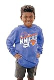 New York Knicks NBA Officially Licensed Youth Tri-Blend Hooded Long Sleeve T-Shirt Hoop Team Color, X-Small