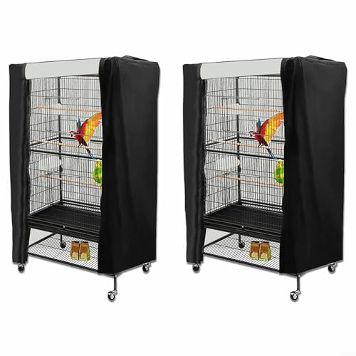 Advokingtap Housse de cage à oiseaux imperméable pour cage à oiseaux 80 x 54 x 120 cm et 89 x 64 x 120 cm en tissu Oxford occultant, respirant et lavable pour bloquer la lumière du soleil et les