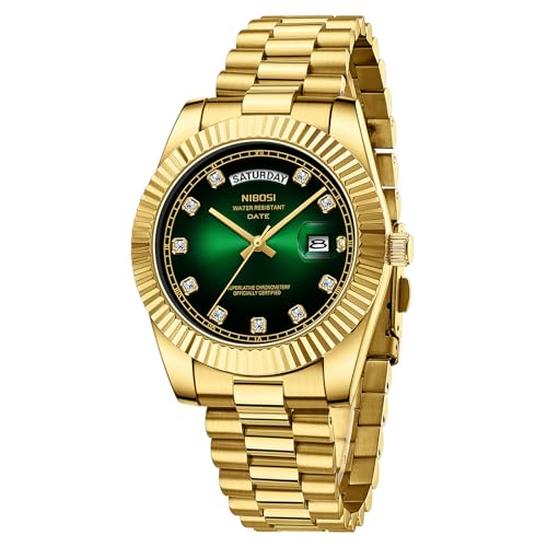 NIBOSI Men Watches Analog Quartz Stainless Steel Watches for Men Waterproof Business Classic Desiger Wrist Watch Day-Date