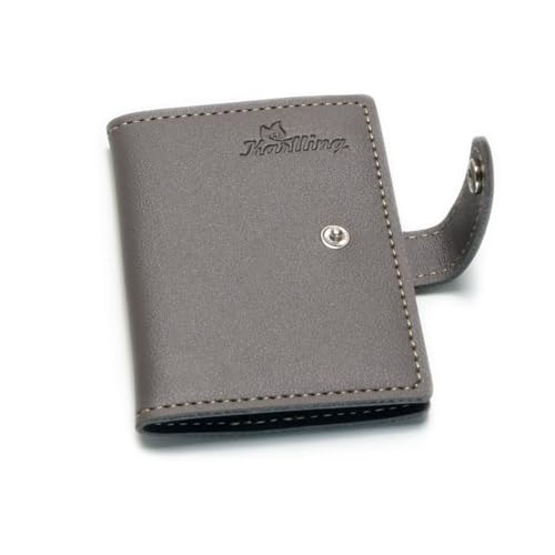 Image of Karlling Soft Leather Case Wallet Bag Holder For 20 Credit Cards, Gray, 1 Pack, Fashion