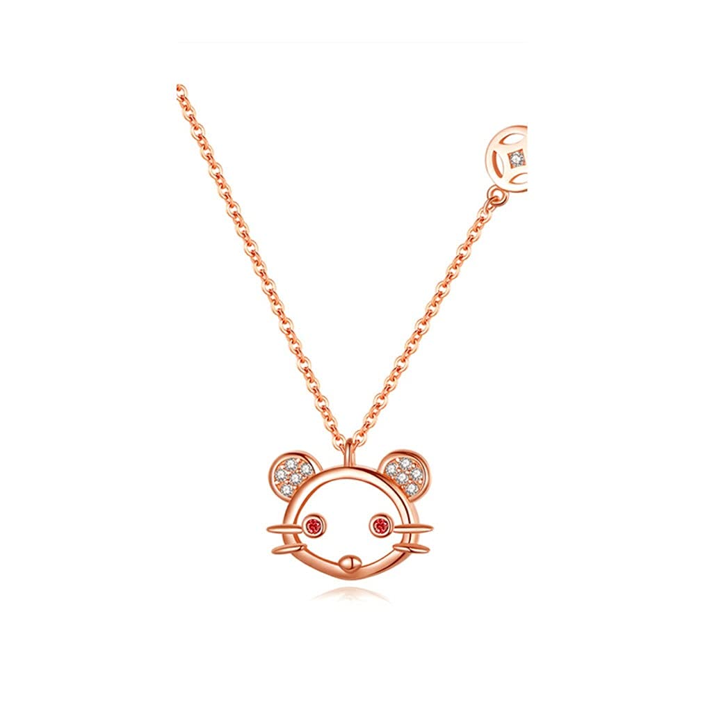 Collane La squisita implicazione della Forma Che Sei nel Mio Cuore, collane per Le Donne, Collana Pendente clavicola Lunghezza Totale 15.75in Collana da Donna (Color : A)