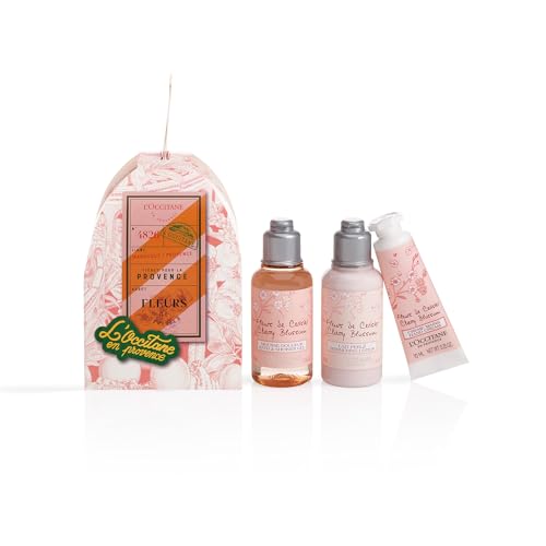 L'OCCITANE Delicate Cherry Blossom Mini Gift Set | Sweet & Floral Scented | Vegan & 96% Readily Biodegradable | Premium & Clean Beauty Bath & Body Gift Set for All Skin Types