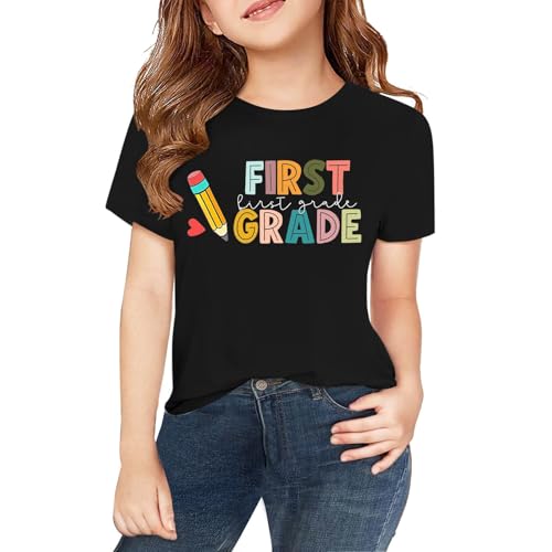 First Grade Short Sleeve Shirt Girls Boys Unisex School Day Clothes Kids First Day of School Short Sleeve Tees Tops