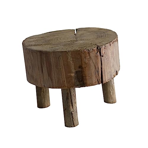 SEWOART Micro Retro Stool Small Stool Wood Mini Chair for DIY Decorations Photography Props