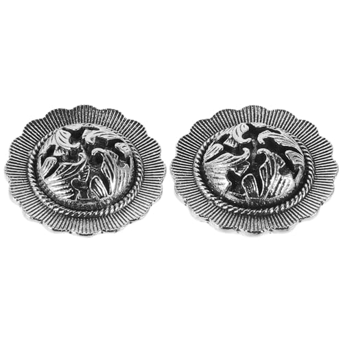 Abaodam Joyas para Cubrir Botones de Camisas Formales Vintage de Aleación en Color Plata, Diseño Decorativo Clip para Camisas de Vestir en Ocasiones Formales, Pack de 2 Piezas