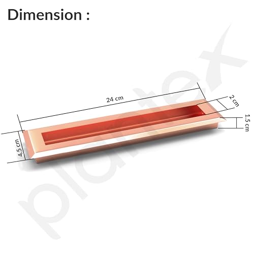 Image of Plantex Sliding Door Handle /Concealed Handle for Sliding Door /224mm Concealed Handle for Wardrobe /Kitchen Cabinet - Pack of 4 (Rose Gold)