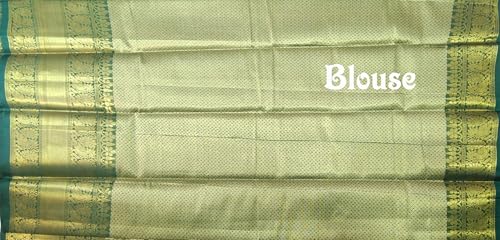 Image of VFCollections Women's Kanchipuram Silk Pure Pattu Sarees With Blouse