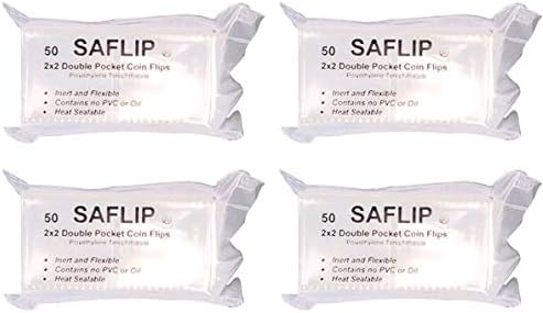 Double Pocket Safety Coin Flips (2" x 2", 200 Flips)