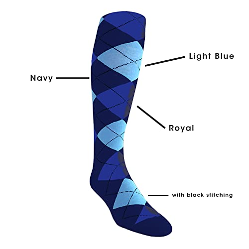 Colorful Knee High Argyle Cotton Socks For Men Women and Youth (6A-6Z)2