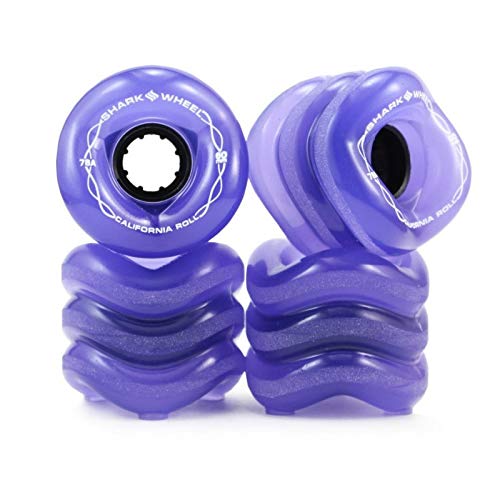 WheelsShark 60mm 78a Cruiser Wheels (Set of 4), Purple core black