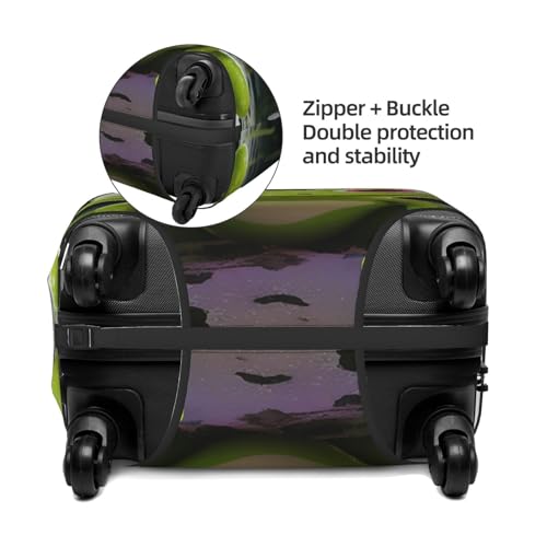 Travel Luggage Cover Anti-Scratch Suitcase Cover Protector Elastic Thicken Luggage Protector Washable Baggage Covers Crown frog Suitcase Sleeve Fit 18-32 Inch Luggage X-Large4