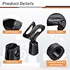 sourcing map 4Pcs Microphone Clips Adjustable Mic Holders Flexible Wireless Mic Stand Adapter for Handheld Mics with 5/8" Male to 3/8" Female Screw Adapter #3