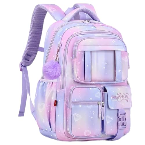 Image of MATMO Backpacks for Girls, School Backpack Kids Student Bookbag Travel Daypack (Purple)
