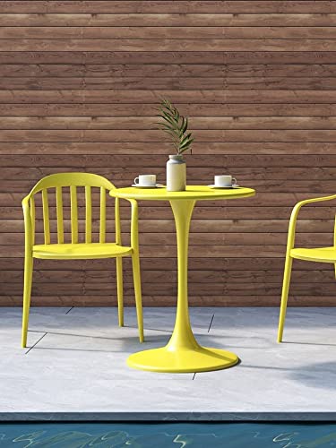 Shoppee Nesting Table Modern Coffee Tea End Table for Living Room, Bedroom and Balcony with Latest Round Design-Yellow(Wood)