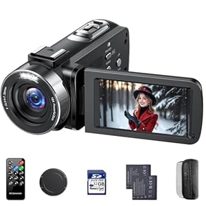 Videokamera 4K Camcorder, 42MP Vlog Kamera mit 18x Digitalzoom & 3 Zoll 270° Drehbarem Display, YouTube Kamera mit LED-Fülllicht, Webcam-Funktion, 2 Akkus, 32GB SD-Karte und Fernbedienung