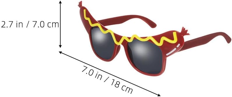 4pcs Hot Dog Glasses Funny Hot Dog Sunglasses Halloween Party Eye Glasses Photo Props for Masquerade Carnival Dress Up Costume Accessories