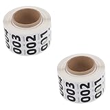 NUOBESTY 2 Rollen Aufkleber Für Die Klassenzimmerorganisation Zahlenaufkleber 0–999 Serienaufkleber Wiederverwendbar Für Die Lagerbestandsverwaltung Im Büro