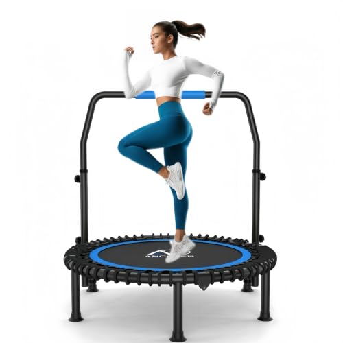 Image of ANCHEER 40 inch Bungee Rebounder Trampoline with Adjustable Handle, 400LBS | Quiet Bungee System,Low-Impact Cardio Workout,Stable Frame,Joint-Friendly Exercise,Indoor /Outdoor Use,UV-Resistant