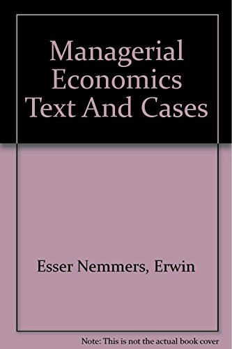Managerial economics; text and cases. B000LDR0FY Book Cover