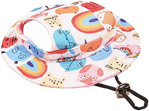 MaruPet Round Brim Princess Cap Visor Hat Pet Dog Mesh Porous Sun Cap with Ear Holes for Small, Extra Small Dog Teddy, Pug, Chihuahua, Shih Tzu, Yorkshire Terriers, Papillon White L