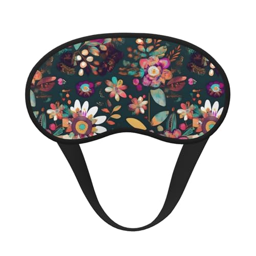 Antifaz para dormir unisex con estampado floral bohemio colorido, cómodo, para viajes, meditación, sueño, viajes