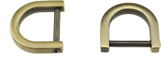 HAHIYO D-Rings with Screw Shackle Horseshoe U Shape Key Ring Purse Holder Screw in Both Sides Line up for Strap Bag