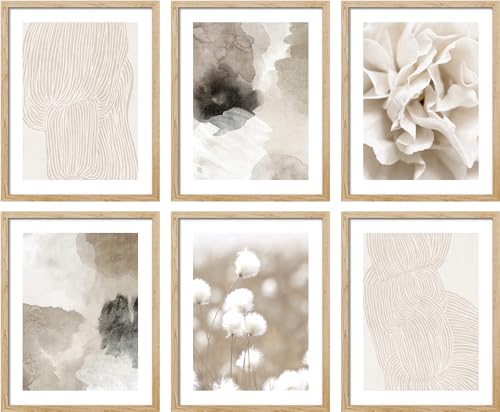 SIGNWIN Framed Poster Multicolor Brown and Black Watercolor Landscape Prints