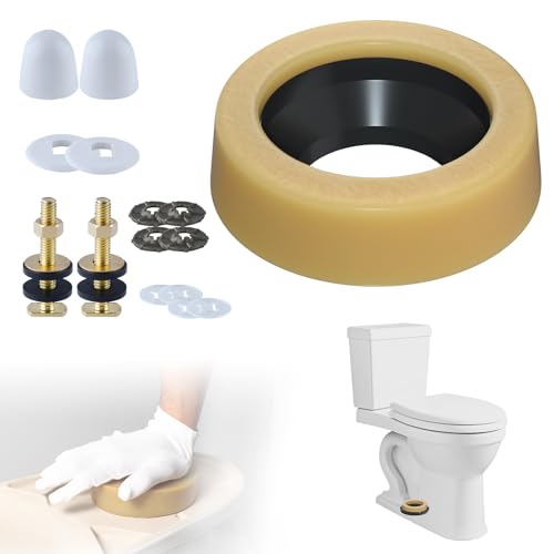 Universal Extra Thick Toilet Wax Ring, Wax Ring for Toilet with Brass Bolts