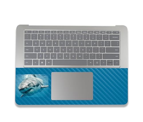 Image of MightySkins Carbon Fiber Skin Compatible with Microsoft Surface Laptop Studio 2 (2023) Full Wrap Kit - Great White Shark | Protective, Durable Textured Carbon Fiber Finish | Made in The USA