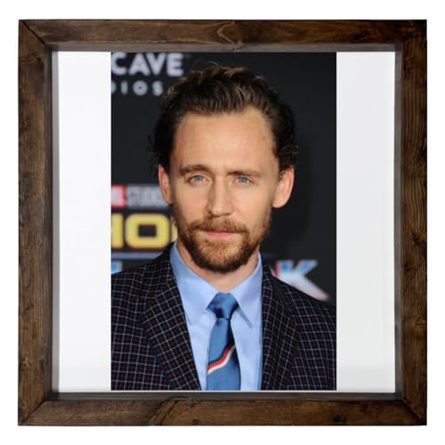 Tom Hiddleston - 12X12 Full Color Photo Sign With Wood Frame PTR #G1013144
