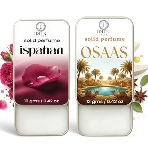 Image of Solid Perfume |Osaas&Ispahan Alcohol Free Wax Perfume Balm, Long Lasting | Pocket Tin 12g, Pack Of 2| Non Greasy Smooth Glide, Travel Friendly Men And Women