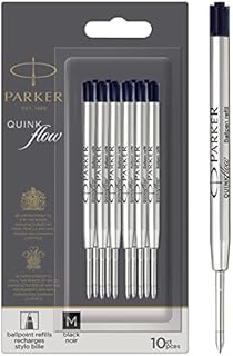 Parker Ballpoint Pen Refills | Medium Point | Blue QUINKflow Ink | 6 Count Value Pack