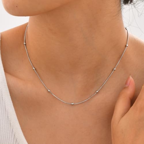 Jude Jewelers Stainless Steel Classic Plain Beaded Snake Chain Necklace3