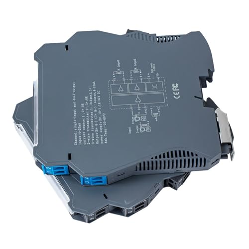 Signal Isolator GLK 35MM Din Rail Analog Signal Converter 4-20ma to 0-10V 0-5V Signal Isolator Voltage Current Signal Conditioner(1 in 2 Out,0-5V Input_0-5V Output_DC24V Power Supply)