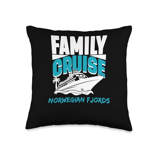 Family Cruise Norwegian Fjords Cruising Ship Family Cruise Throw Pillow