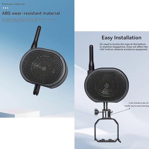 OURHZTB Mini 4 Pro Drone Speaker Real-Time Megaphone Portable Interference-Free 2000m Long Distance Microphone Loudspeaker Intercom Speaker for DJI Mini 4 Pro Drone Accessories