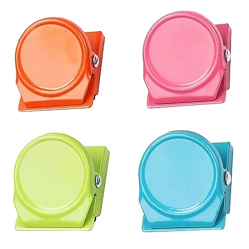 Image of oddpod 4 PCS Magnetic Metal Clip & Multi-Functional Hinge Clips for Message Memo Paper Holder /Multi-Colored Binders for Home Office School Supplies - Assorted Colours (1 Pack)