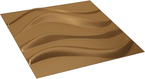 Miniatura 6 de Ekena Millwork 19 58 pulgadas de ancho x 19 58 pulgadas de alto, ondulado EnduraWall decorativo 3D, dorado (cubre 2.67 pies cuadrados).