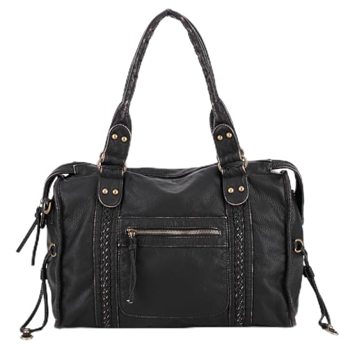 KOBONA Nouveau Sac a Main Femme Cuir - Sac a Main pour Les Cours Lycee - Grand Vintage City Bags Sacs à bandoulière Fourre Tout Femme pour le travail et les voyages