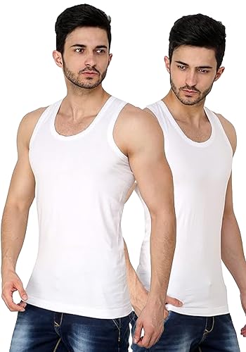 Image of Prince Youngman Round Neck Sleeveless Cotton Vest Combo for Men, 100% Combed Cotton - Stretchable & Breathable - Comfortable Fit - Ideal Summer Innerwear