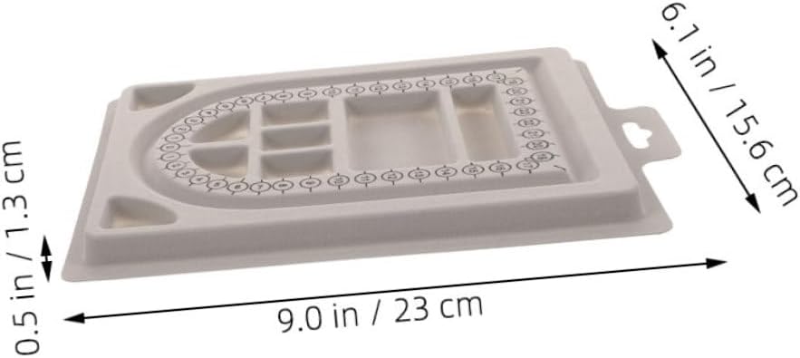 2pcs White Plastic Flocked Jewelry Design Board with Measurement Scale